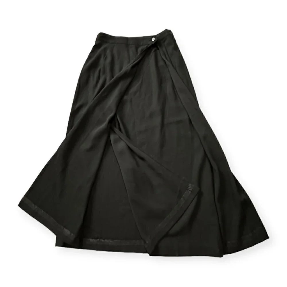 Vintage Atsuro Tayama Black Wrap Midi Skirt,‎ 90s, Size US8/Euro L